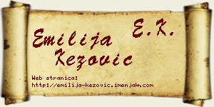Emilija Kezović vizit kartica